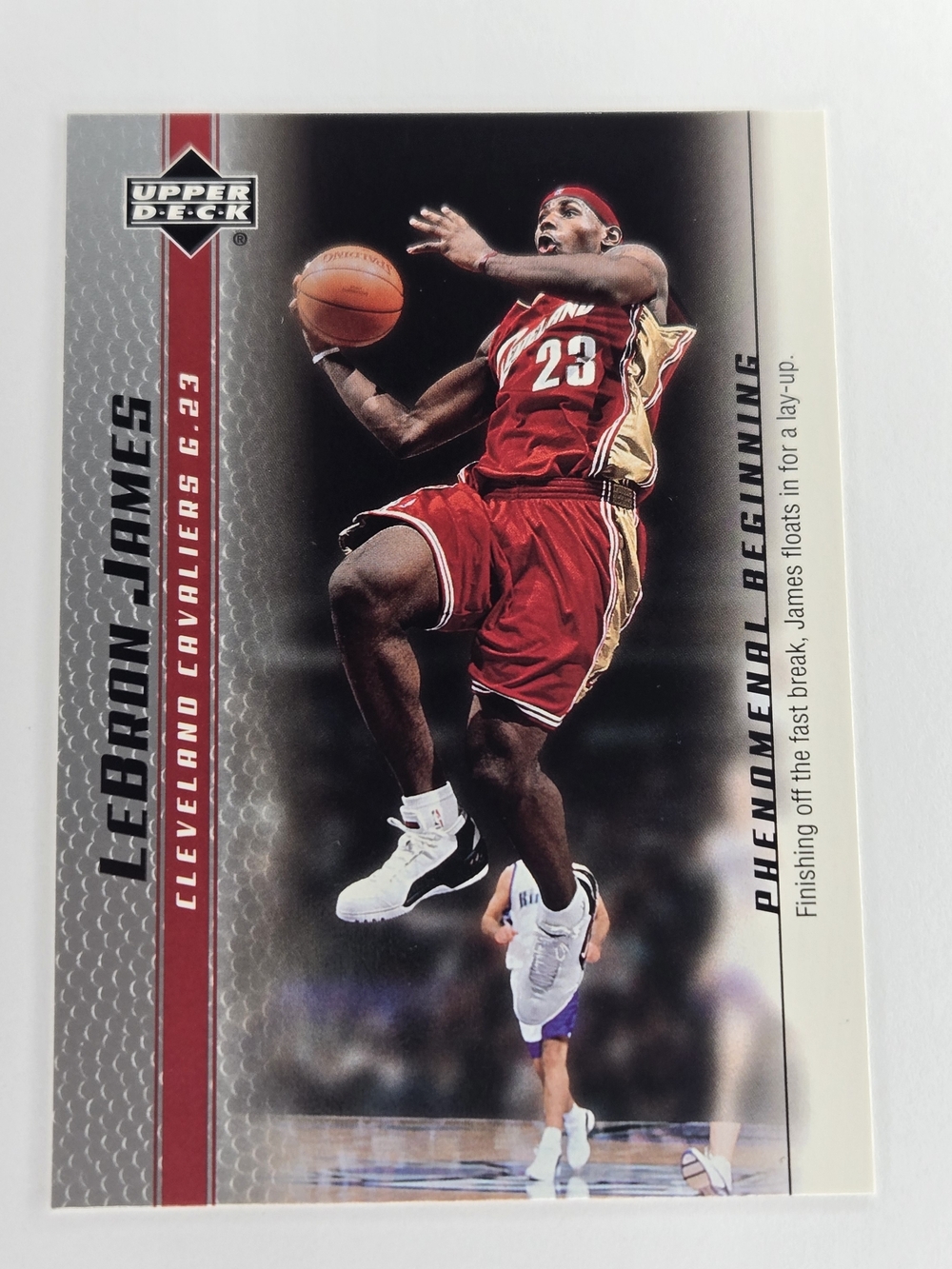 LeBron James Rookie Basketball Card Phenominal Beginning Red Jersey Cavaliers